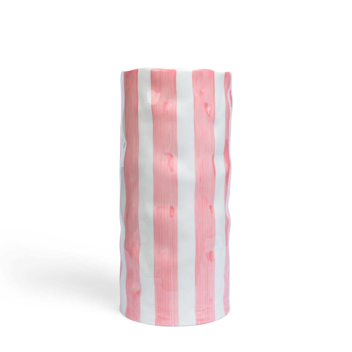 Vase large à rayures roses